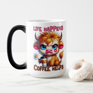 Life Happens Coffee Helps Color Morph Mug