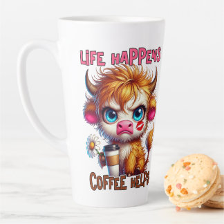 Life Happens Coffee Helps Latte Mug