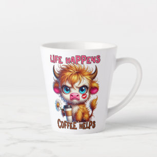 Life Happens Coffee Helps Latte Mug