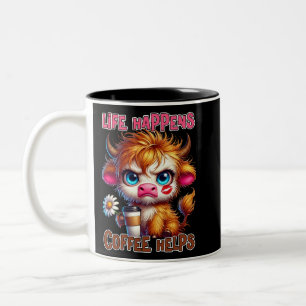 Life Happens Coffee Helps Two-Tone Coffee Mug