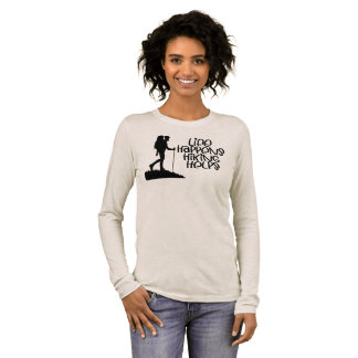 Life Happens Hiking Helps, Funny Hiking Tri-Blend Shirt