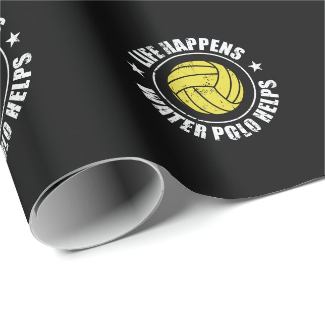 Life happens Water Polo helps Wasserball Wrapping Paper (Roll Corner)