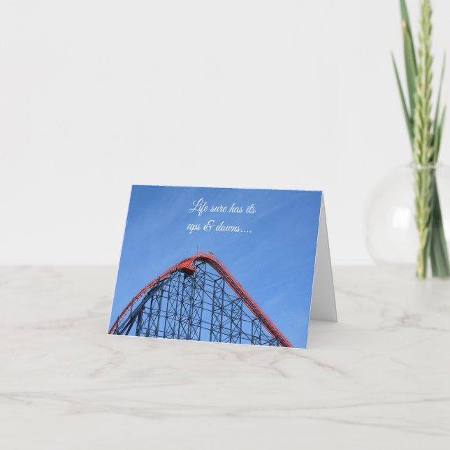 Life has its ups and downs, rollercoaster greeting card (Front)