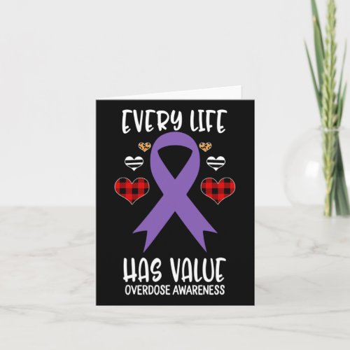 Life Has Value Overdose Awareness Ribbon Buffalo  Card