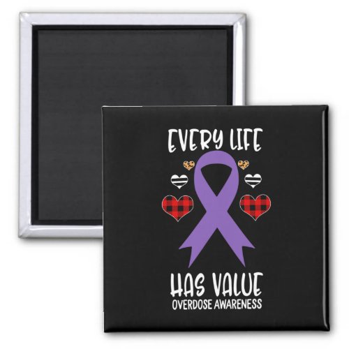 Life Has Value Overdose Awareness Ribbon Buffalo  Magnet