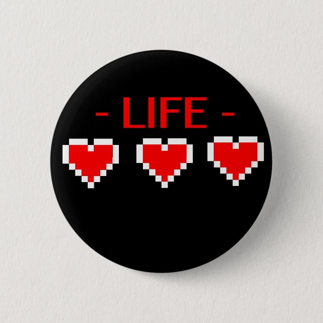 Life Hearts Pinback Button (Front)