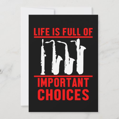 Life Important Choices Marching Band Musical Gift Invitation