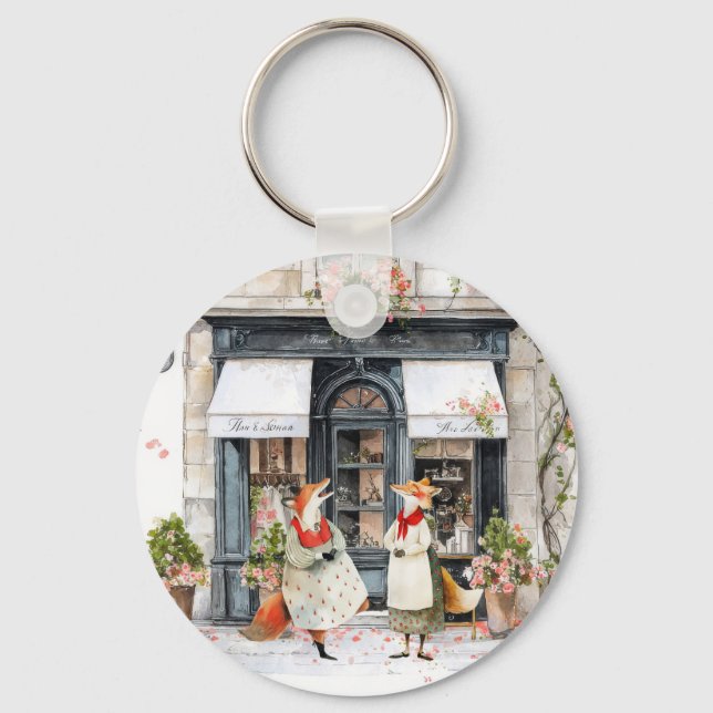 Life in Fox Town Series - Silly Jokes Keychain (Front)