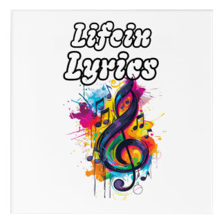 "Life in Lyrics" color notes typography design Acrylic Print