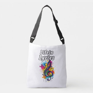 "Life in Lyrics" color notes typography design Crossbody Bag