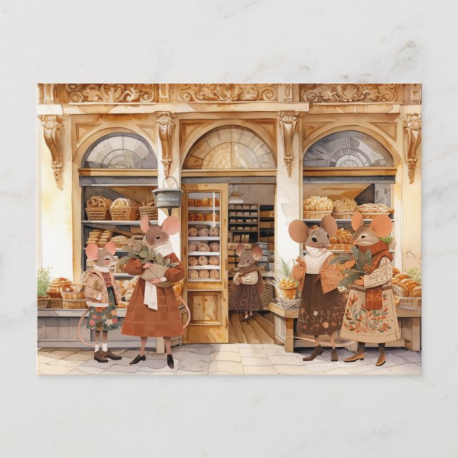 Life in Mice Town - Bakery Day Postcard (Front)