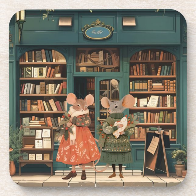 Life in Mice Town - Ms. Otis & Ms. Luna Beverage Coaster (Front)