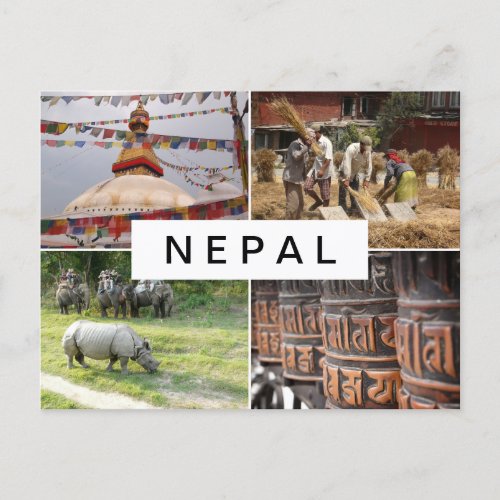 Life in Nepal collage postcard