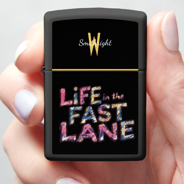 Life In The Fast Lane Meme Zippo Lighter (In Hand)