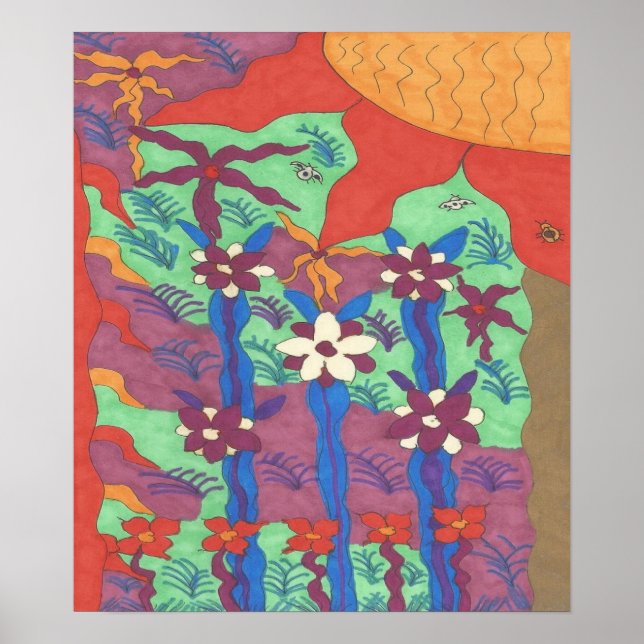 Life in the Garden Abstract Art Poster Print (Front)