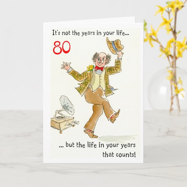 Uncle Happy 80th Birthday Card 80 Age (envelope Included - View #2