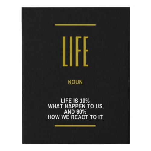 Life Inspirational Quote On Success Faux Canvas Print