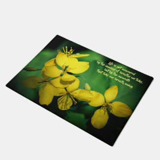 Life Inspirational Quote Yellow Flowers Doormat