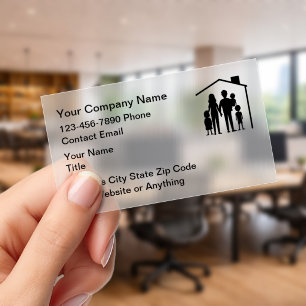Life Insurance Clear Business Cards Style