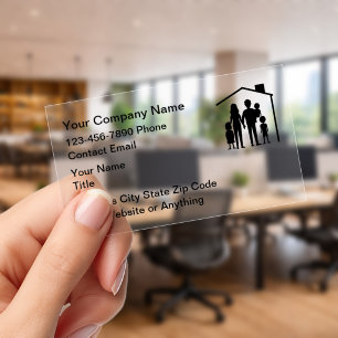 Life Insurance Clear Business Cards Style