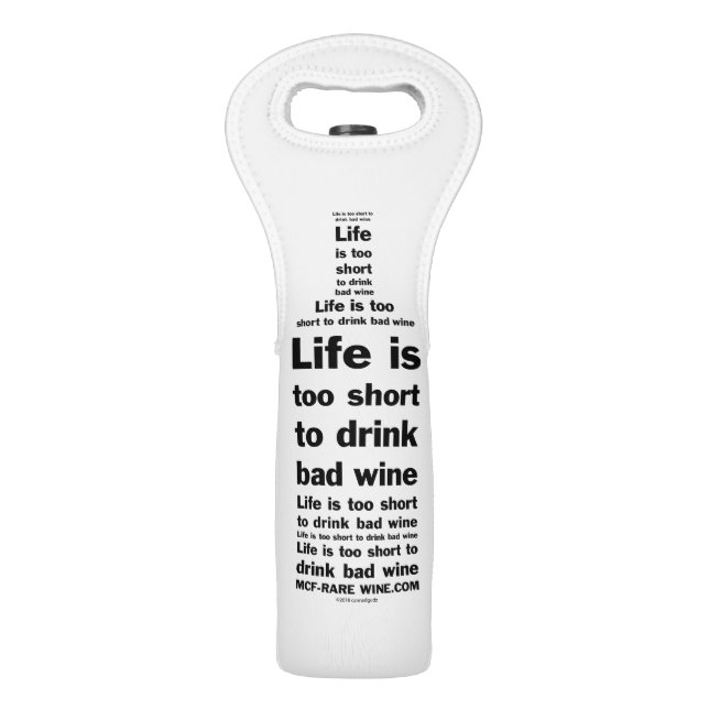 Life is 2 short wine tote A1 (Front)