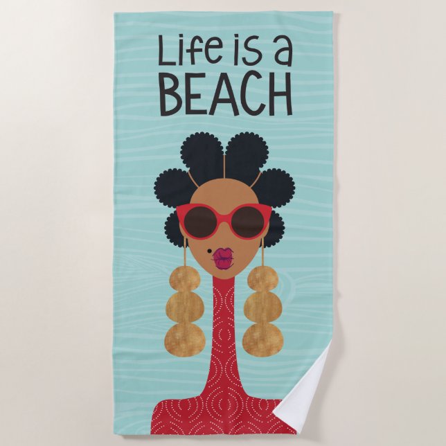 "Life is a Beach" Beach Towel (Front)