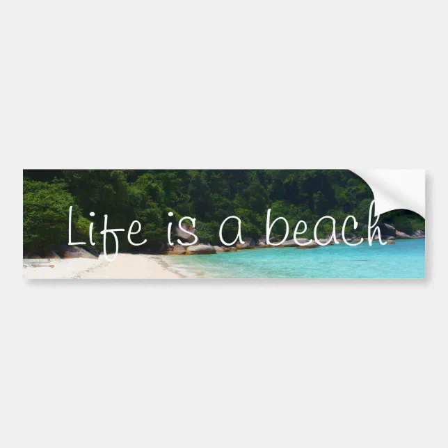 Life is a Beach Bumper Sticker | Zazzle