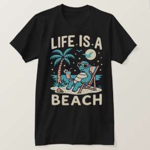 Life Is A Beach Chill Turtle - Funny Summer Beach T-Shirt
