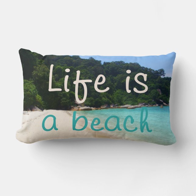 Life is a Beach Lumbar Pillow (Front)