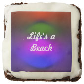 Life is a Beach Neon Colors Blue Green Orange Brownie (Front)
