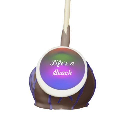 Life is a Beach Neon Colors Blue Green Orange ZSP Cake Pops