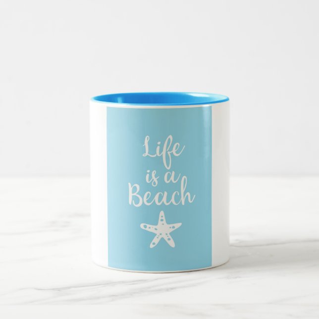 Life is a beach Two-Tone coffee mug (Center)