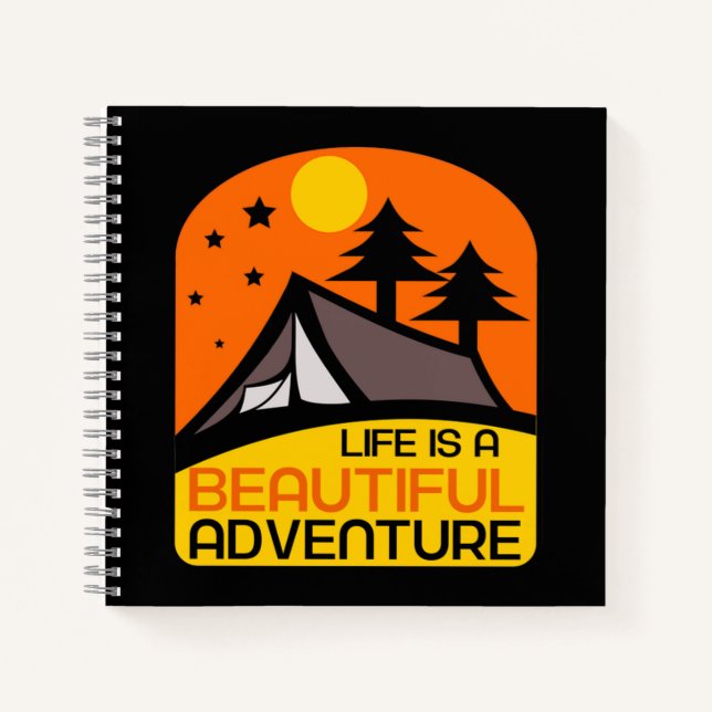 Life is A Beautiful Adventure Camping Notebook (Front)