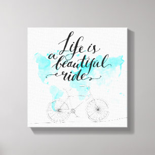 Life Is A Beautiful Ride Blue Canvas Print