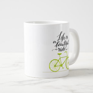 Life Is A Beautiful Ride Lime Green Giant Coffee Mug