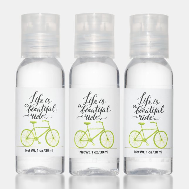 Life Is A Beautiful Ride Lime Green Hand Sanitizer (Set)