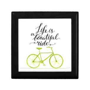 Life Is A Beautiful Ride Lime Green Jewelry Box