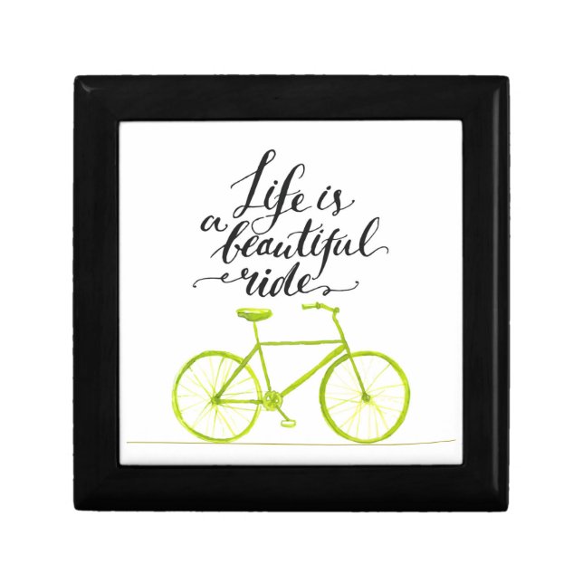 Life Is A Beautiful Ride Lime Green Jewelry Box (Front)