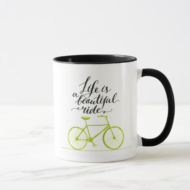 Life Is A Beautiful Ride Lime Green Mug (Right)