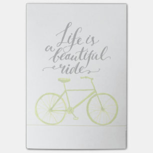 Life Is A Beautiful Ride Lime Green Post-it Notes