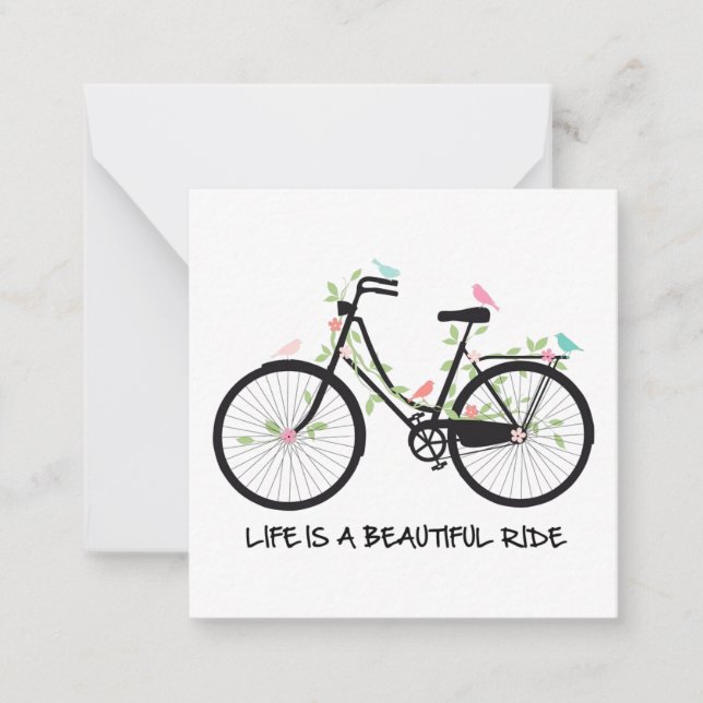 Life is a beautiful ride notecard (Front)