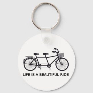 Life is a beautiful ride, tandem bicycle keychain