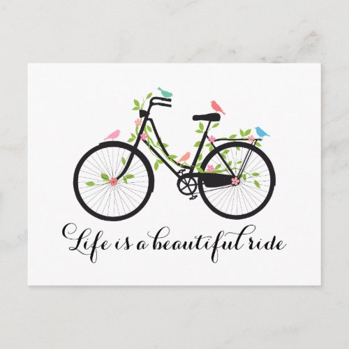 Life is a beautiful ride vintage bicycle postcard