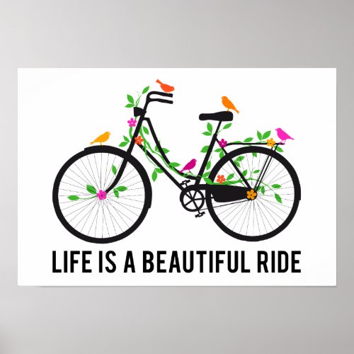 Life is a beautiful ride vintage bicycle poster