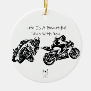 Life is a beautiful ride with you, Personalized Ceramic Ornament