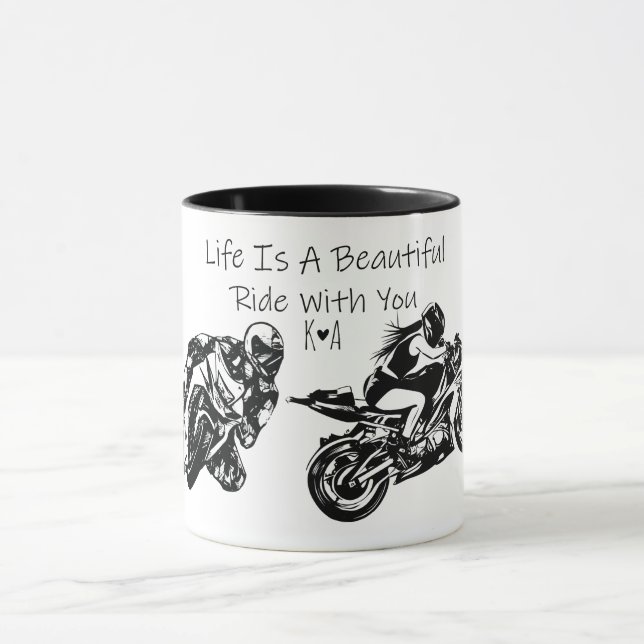 Life is a beautiful ride with you, Personalized Mug (Center)