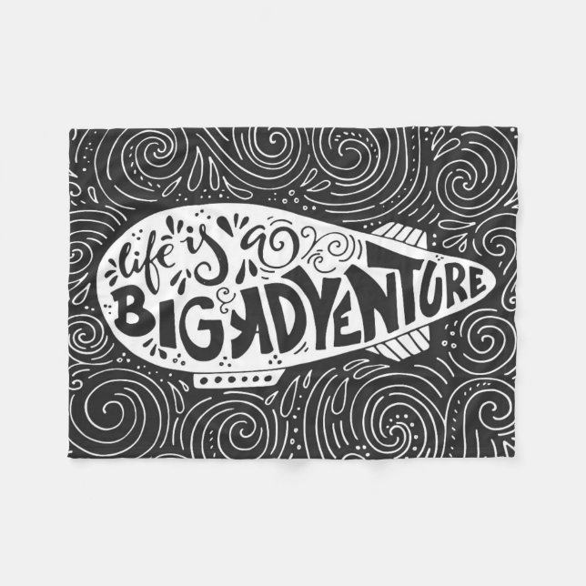 Life Is A Big Adventure Fleece Blanket (Front (Horizontal))