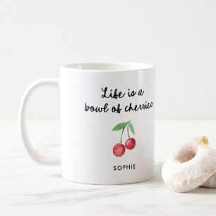 Life is a Bowl of Cherries Cute Retro Script Coffee Mug