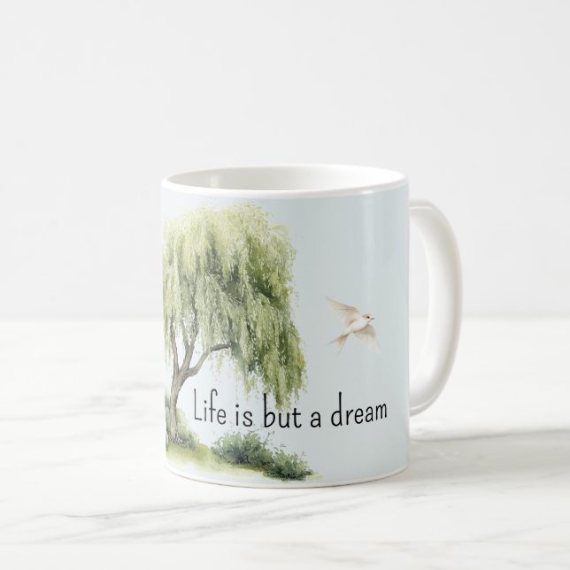 Life is a dream Tree Birds Coffee Mug (Front Right)