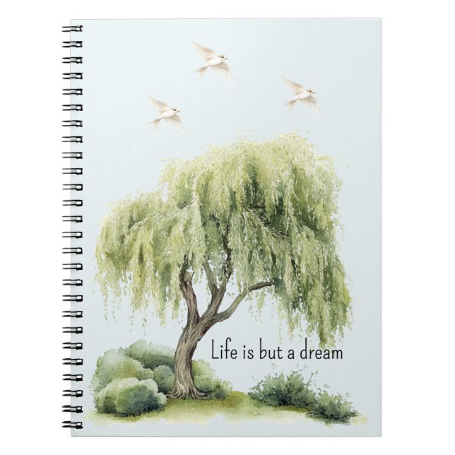 Life is a dream Tree Birds Notebook (Front)